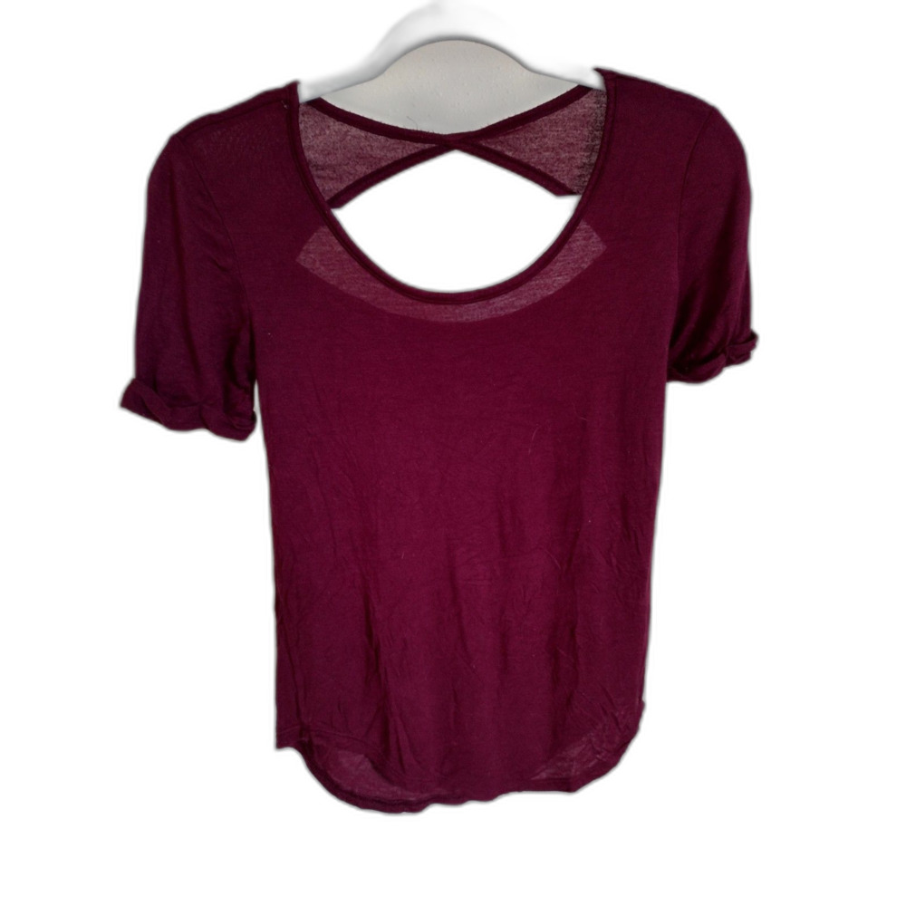 So Clothing Burgundy Short Sleeve Top Sz XS